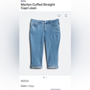 ❤️ Stitch Fix - NYDJ Marilyn Straight Lift & Tuck cropped/capri cuffed jeans 22W